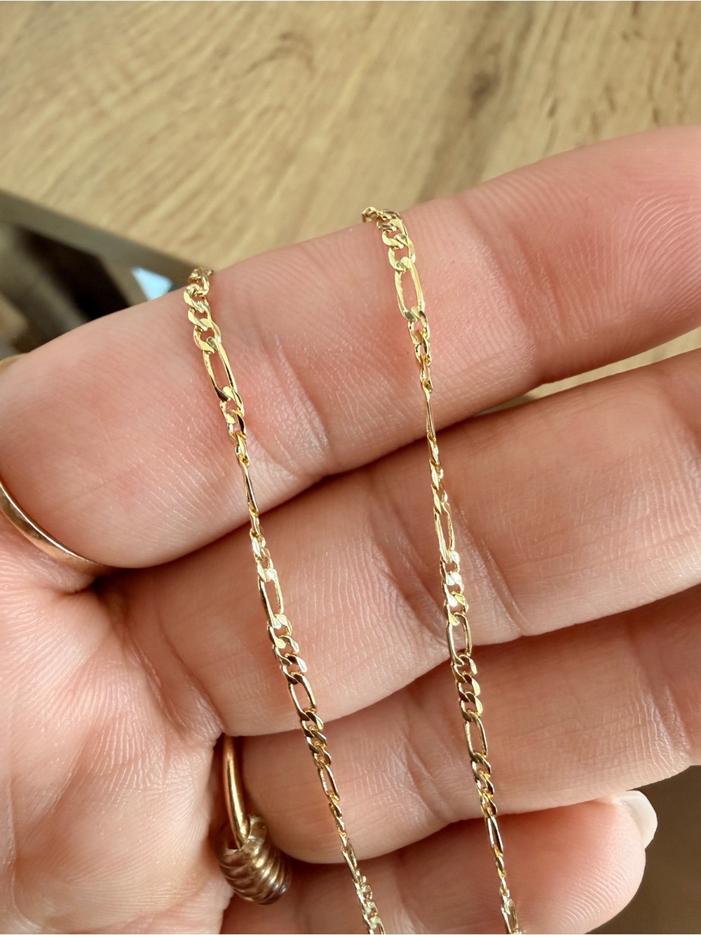 Gold Figaro Chain Necklace - Elegant Women's Jewelry